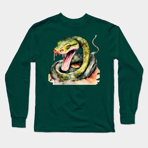 Snake Mouth Long Sleeve T-Shirt by Viper Unconvetional Concept